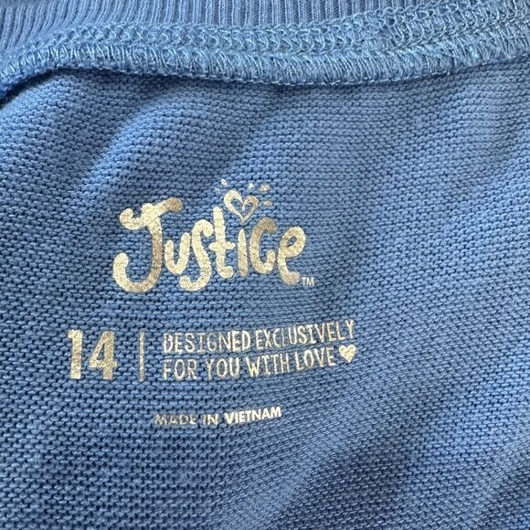Justice Queen For a Day London Blue Pullover Sweater Size 14 - Picture 4 of 6